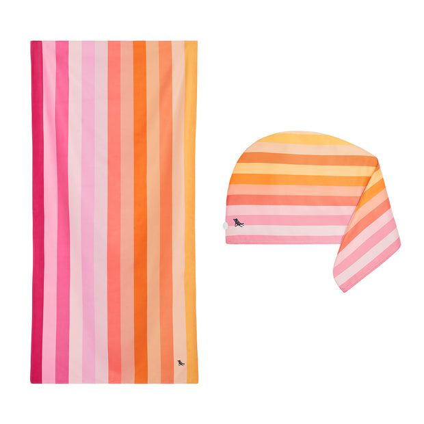 dock and bay the perfect pairs bundle beach towel & hair wrap