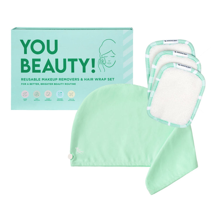 You Beauty! Gift Box - Hair Wrap & Makeup Remover Set - Daintree Green