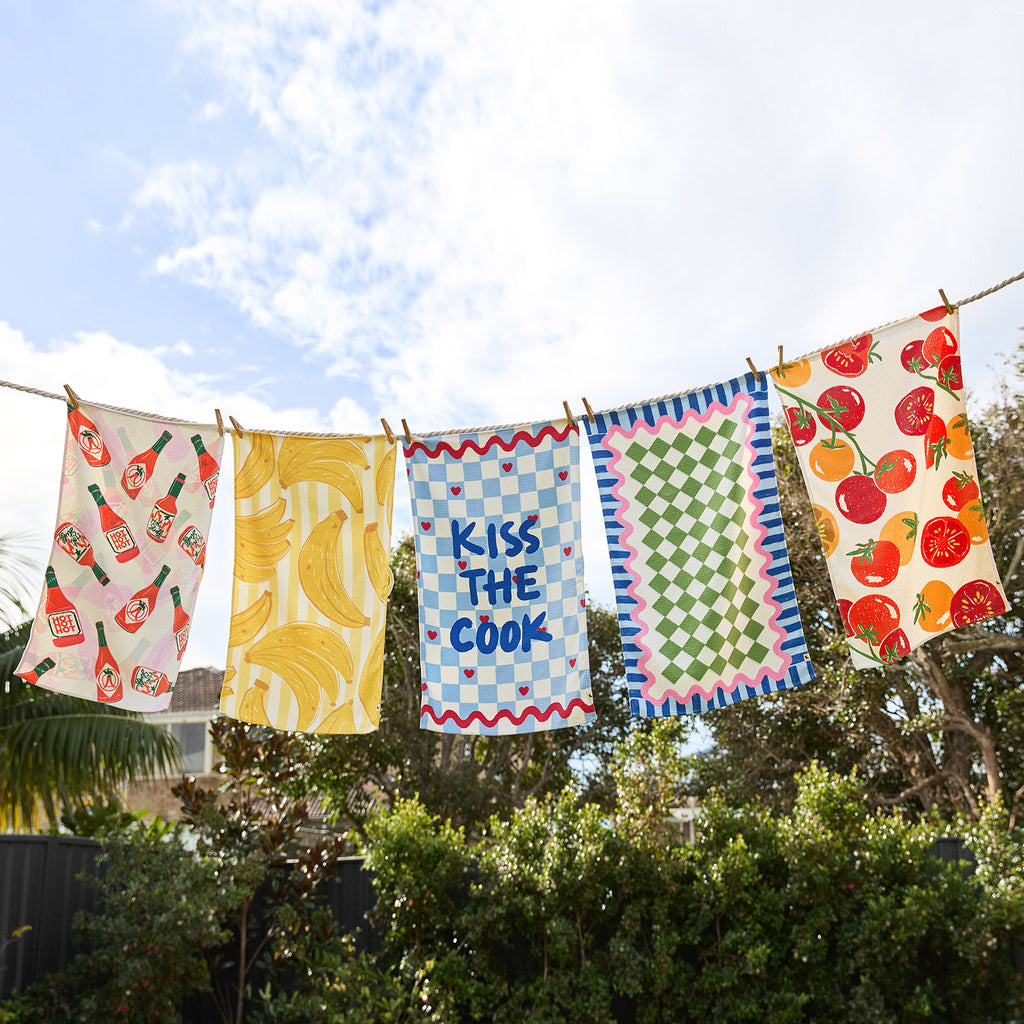 dock and bay tea towel