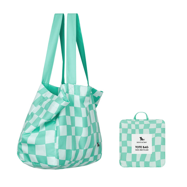 Dock & Bay Foldaway Tote Bags - Check Mate - Outlet