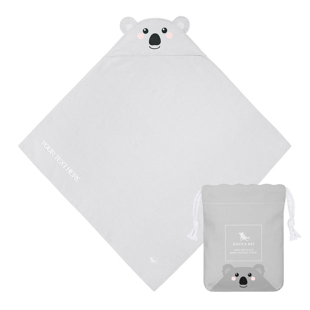 Dock & Bay Baby Hooded Towels - Kirra Koala - Customised Embroidery Personalised for You - Outlet