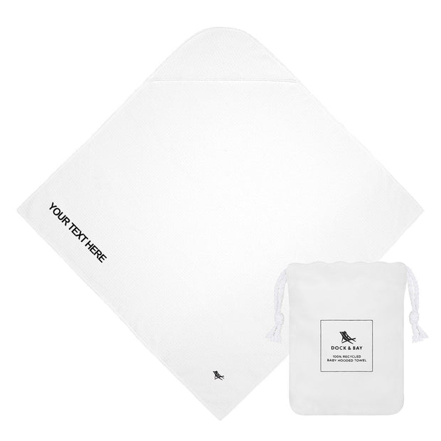 Dock & Bay Baby Hooded Towels - Wishful White - Customised Embroidery Personalised for You - Outlet