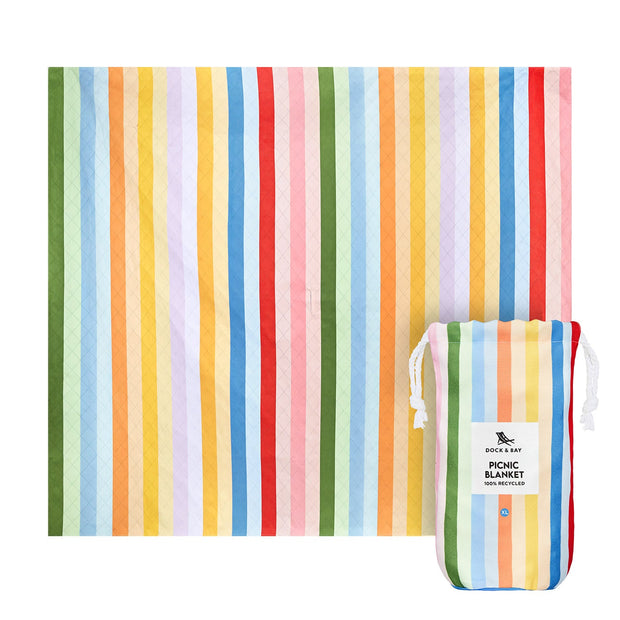 Dock & Bay Picnic Blanket - Candy Stripes