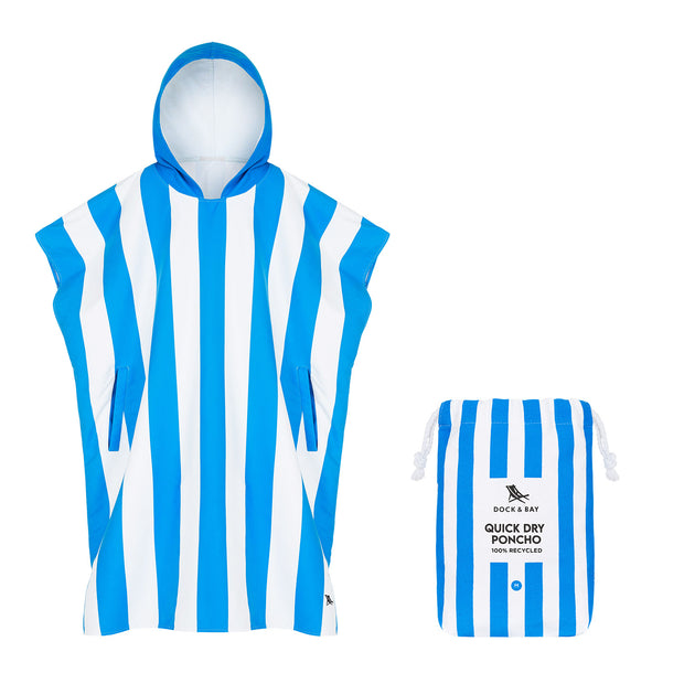 Dock & Bay Poncho - Adults - Bondi Blue - Customised Embroidery Personalised for You