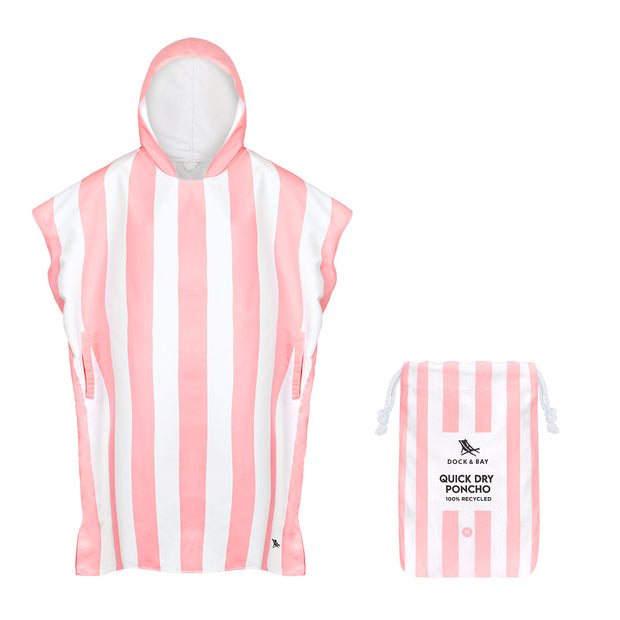 Dock & Bay Poncho - Adults - Malibu Pink - Customised Embroidery Personalised for You