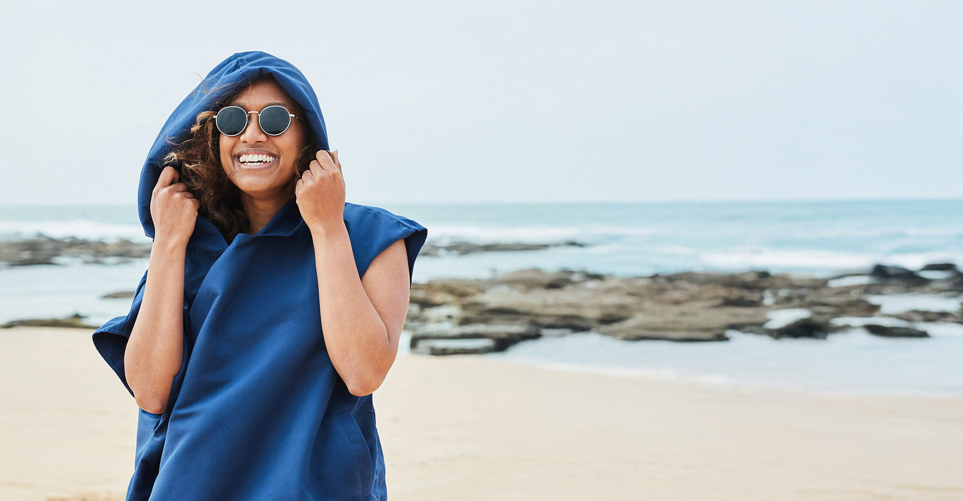 Dock & Bay Poncho - Adults - Yosemite Navy – Dock & Bay UK