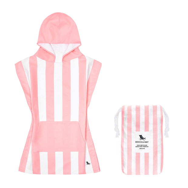 Dock & Bay Poncho - Kids - Malibu Pink - Customised Embroidery Personalised for You