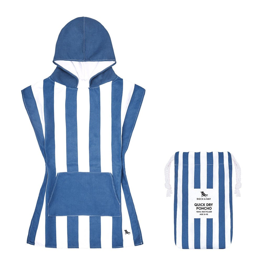 Dock & Bay Poncho - Kids - Whitsunday Blue