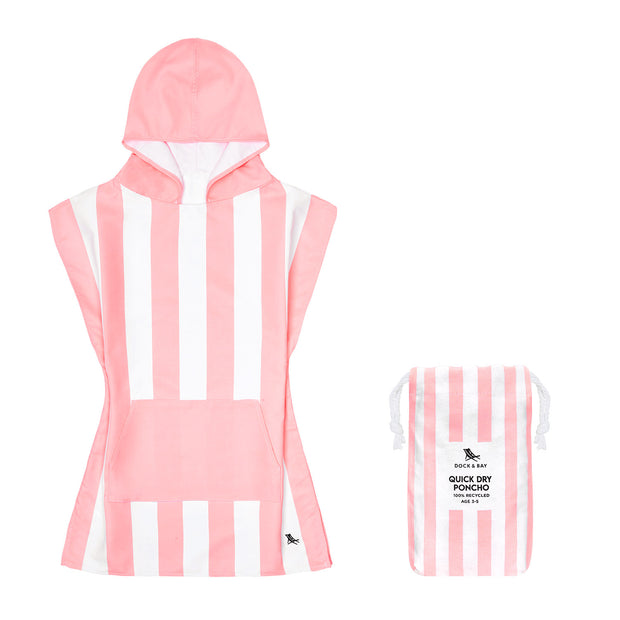 Dock & Bay Poncho - Kids - Malibu Pink - Customised Embroidery Personalised for You