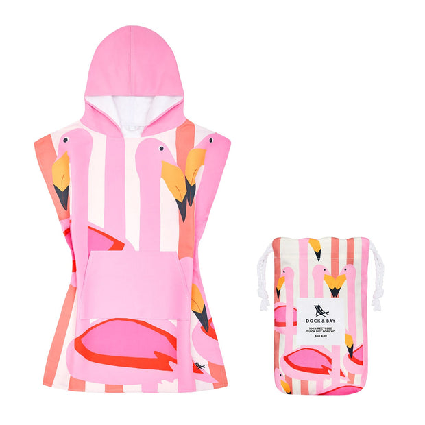 Dock & Bay Poncho - Kids - Flamboyant Flamingos - Outlet
