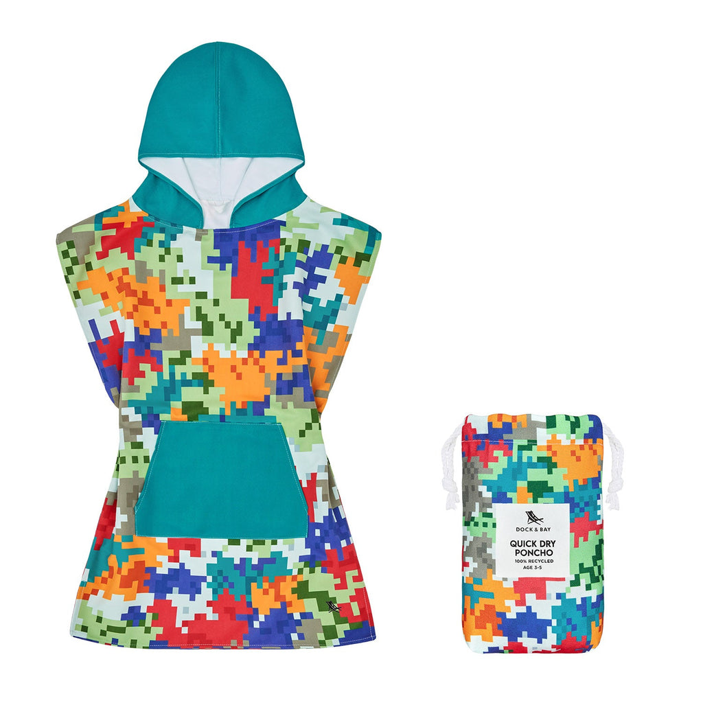 Dock & Bay Poncho - Kids - Camo Cubes