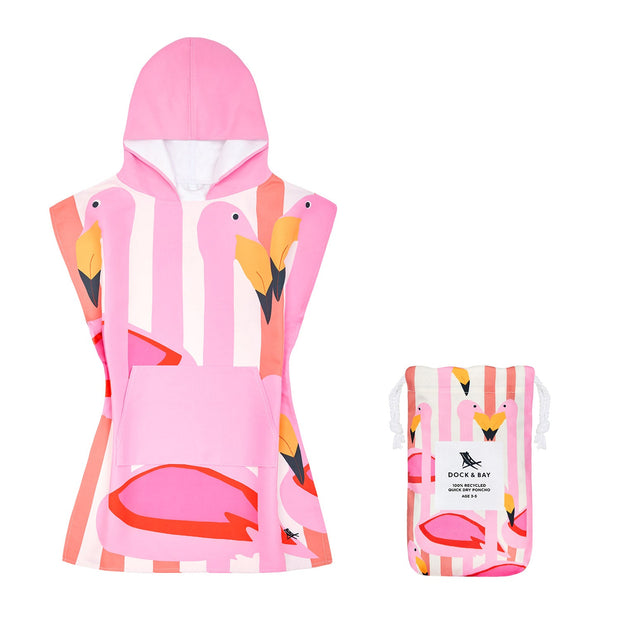 Dock & Bay Poncho - Kids - Flamboyant Flamingos - Outlet