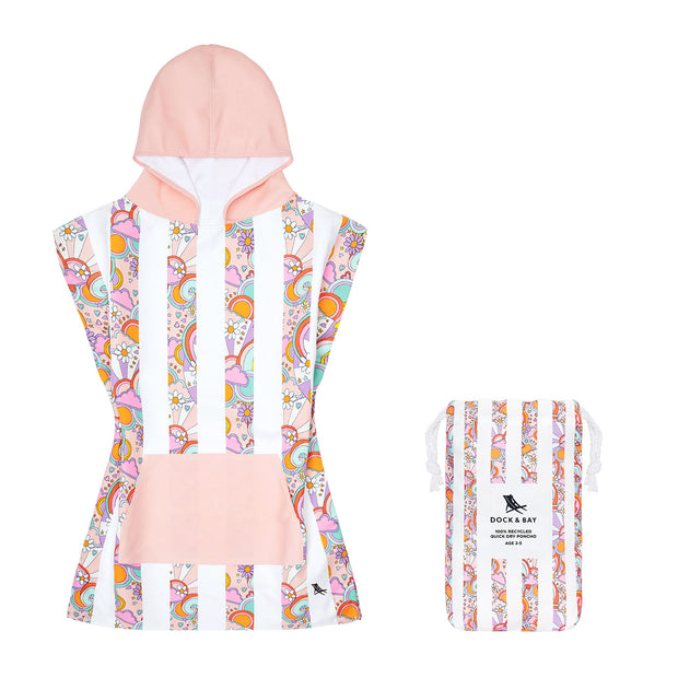 Dock & Bay Poncho - Kids - Pink Power - Customised Embroidery Personalised for You - Outlet
