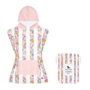 Dock & Bay Poncho - Kids - Pink Power - Customised Embroidery Personalised for You - Outlet