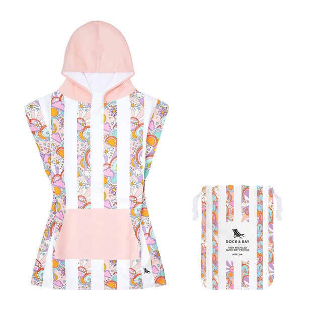 Dock & Bay Poncho - Kids - Pink Power - Customised Embroidery Personalised for You - Outlet