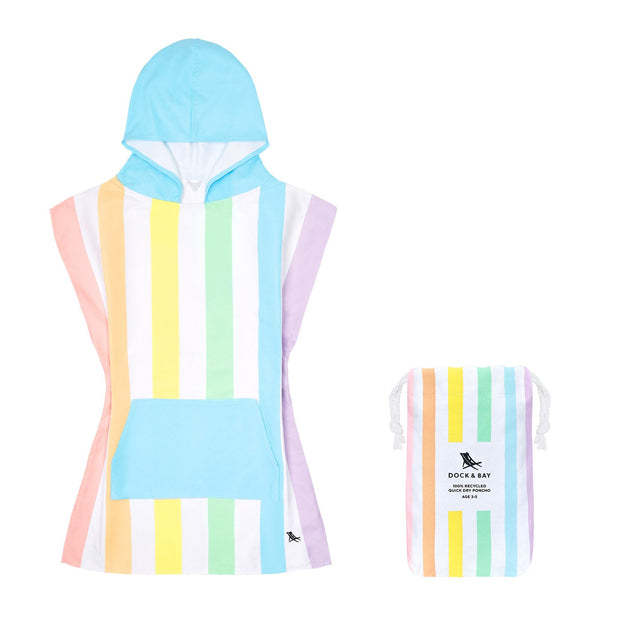 Dock & Bay Poncho Kids - Unicorn Waves - Customised Embroidery Personalised for You - Outlet