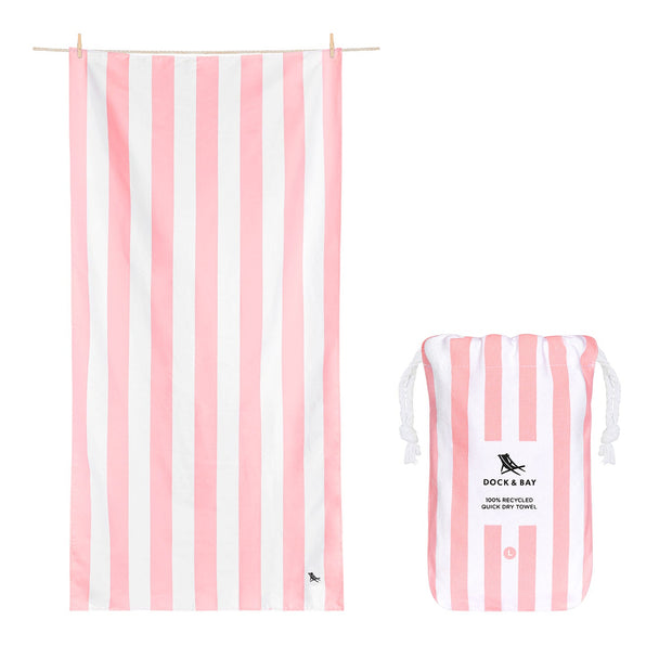 Dock & Bay Quick Dry Towels - Malibu Pink - Customised Embroidery Personalised for You