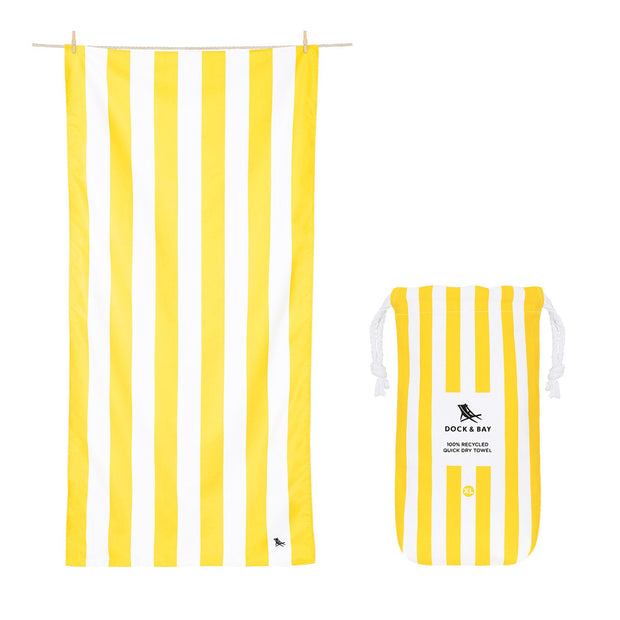 Dock & Bay Quick Dry Towels - Boracay Yellow - Customised Embroidery Personalised for You