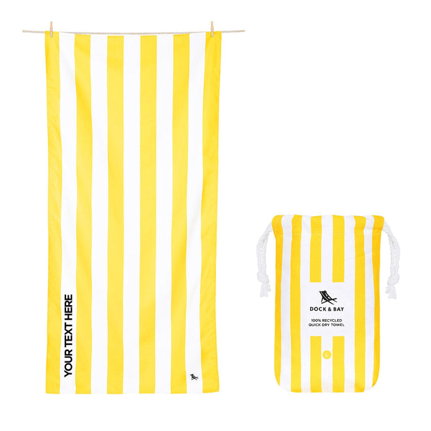 Dock & Bay Quick Dry Towels - Boracay Yellow - Customised Embroidery Personalised for You