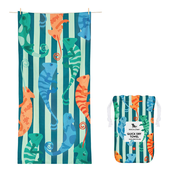 Dock & Bay Kids Beach Towel - Karma Chameleon - Outlet