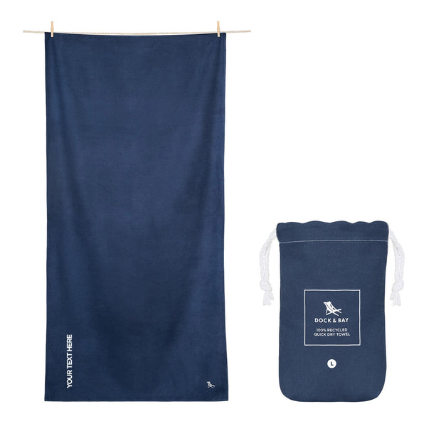 Dock & Bay Quick Dry Towels - Deep Sea Navy - Customised Embroidery Personalised for You