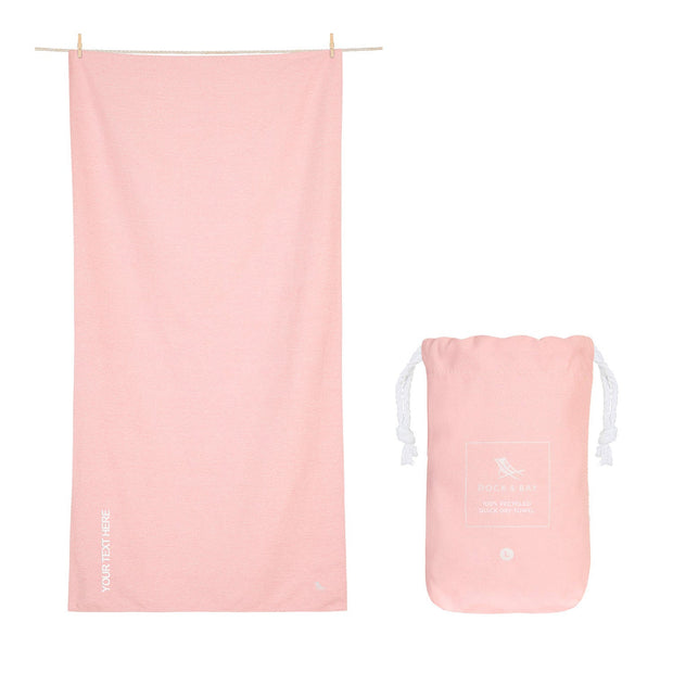 Dock & Bay Quick Dry Towels - Island Pink - Customised Embroidery Personalised for You