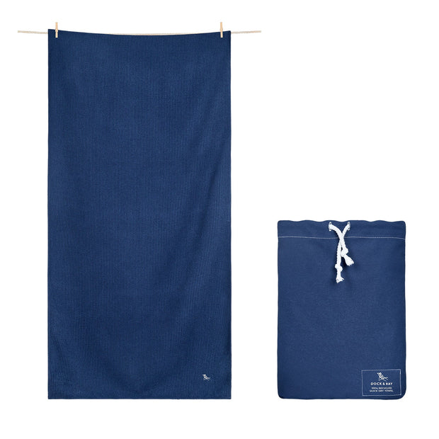 Dock & Bay Bath Towels - Nautical Navy - Customised Embroidery Personalised for You