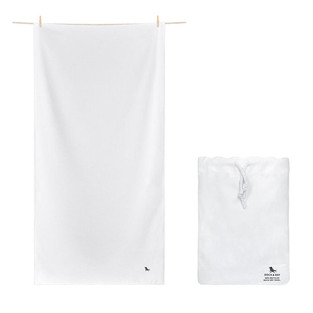 Dock & Bay Bath Towels - Crystal White - Customised Embroidery Personalised for You